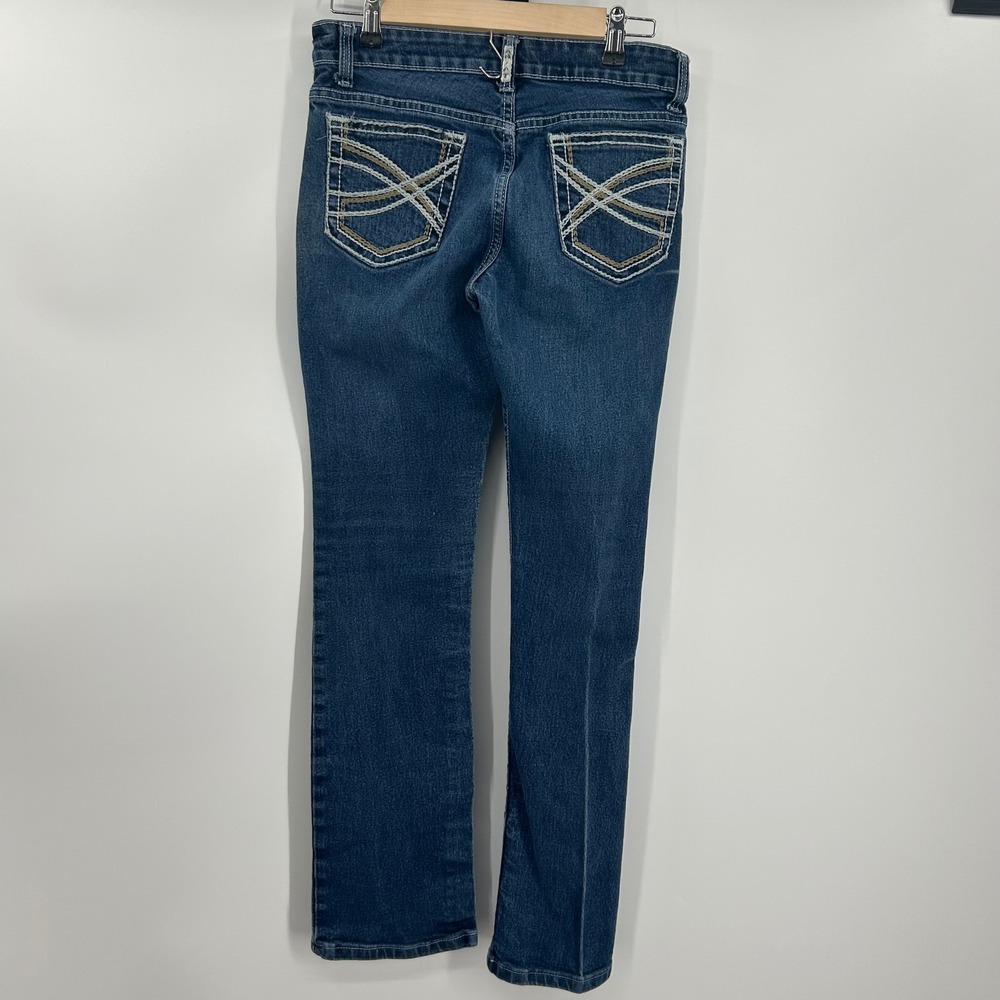 Ariat 7R Women's Mid to Dark Blue Boot Cut Jeans - Picture 3 of 9